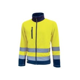 Upower Boing Chaqueta Polar con Cremallera Completa - Talla M - Bolsillos con Cremallera, Detalles Reflectantes, Proteccion DPI2, Certificacion CE - Color Amarillo Fluorescente