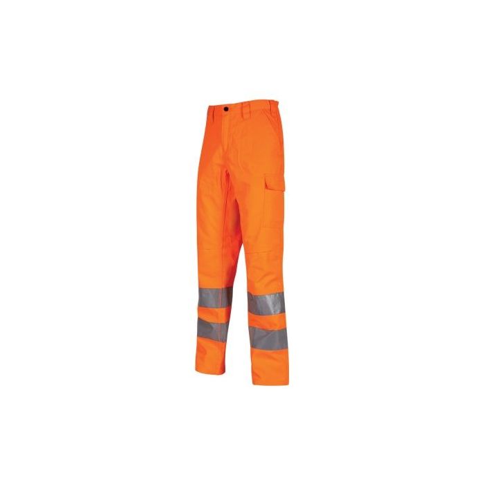 Upower Sirius Pantalon de Trabajo Alta Visibilidad - Talla S - Resistente al Desgaste, Confortable, Elementos Reflectantes, Bolsillos Funcionales, Proteccion Lumbar, Rodillas Preformadas - Color Naranja Fluorescente