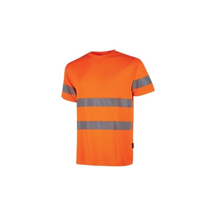 Upower Mizar Camiseta de Trabajo Alta Visibilidad - Talla 4XL - Bandas Reflectantes, Tejido Transpirable Nido de Abeja, Cinta Antisudor, Durabilidad Hasta 25 Lavados - Color Naranja Fluorescente