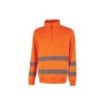 Upower Felis Sudadera de Trabajo con Aislamiento Termico - Talla 2XL - Bandas Reflectantes, Media Cremallera, Mangas a Giro, Costuras Reforzadas, Alta Durabilidad - Color Naranja Fluorescente