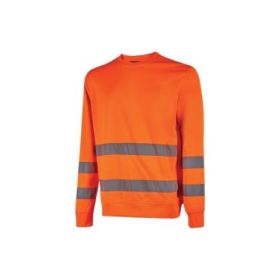 Upower Chara Sudadera de Trabajo - Talla S - Alta Visibilidad, Bandas Reflectantes, Poliester Perchado, Ajuste Comodo, Resistente a Multiples Lavados, Seguridad Mejorada - Color Naranja Fluorescente