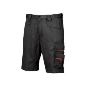 Upower Party Pantalon Corto Multifuncional - Talla 64 - Multiples Bolsillos, Cintura Ajustable, Costuras Reforzadas, Boton Resistente, Proteccion DPI1 - Color Negro Carbon