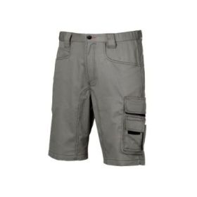 Upower Party Pantalon Corto Multifuncional - Talla 48 - Multiples Bolsillos, Cierre de Seguridad, Costuras Triples, Cintura Ajustable, Proteccion DPI1 - Color Gris Piedra