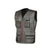 Upower Fun Chaleco de Trabajo Multifuncional - Talla 4XL - Bolsillos con Cerradura de Seguridad, Ventilacion Malla 3D, Correas de Refuerzo, Proteccion DPI1 - Color Gris Piedra