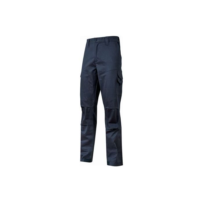 Upower Belgrado Pantalon de Trabajo Resistente - Talla M - Tela Elastica, Multiples Bolsillos, Cintura Elastica, Proteccion Lumbar, Rodillas Preformadas, Costuras Reforzadas, Lavable a 60° - Color Azul Oscuro Westlake