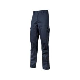 Upower Belgrado Pantalon de Trabajo Resistente - Talla S - Tela Elastica, Facil Mantenimiento, Multiples Bolsillos, Cintura Elastica, Proteccion Lumbar, Rodillas Preformadas, Costuras Reforzadas - Color Azul Oscuro Westlake