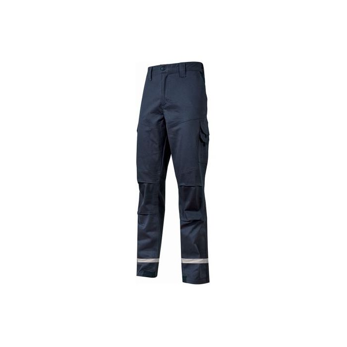 Upower Monaco Pantalones de Trabajo - Talla 4XL - Durabilidad y Comodidad, Tejido Elastico, Multiples Bolsillos, Proteccion Lumbar, Costuras Reforzadas, Detalles Reflectantes - Color Azul Oscuro Westlake