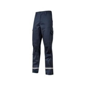 Upower Monaco Pantalones de Trabajo - Talla L - Durabilidad y Comodidad, Tejido Elastico, Multiples Bolsillos, Proteccion Lumbar, Costuras Reforzadas, Detalles Reflectantes - Color Azul Oscuro Westlake