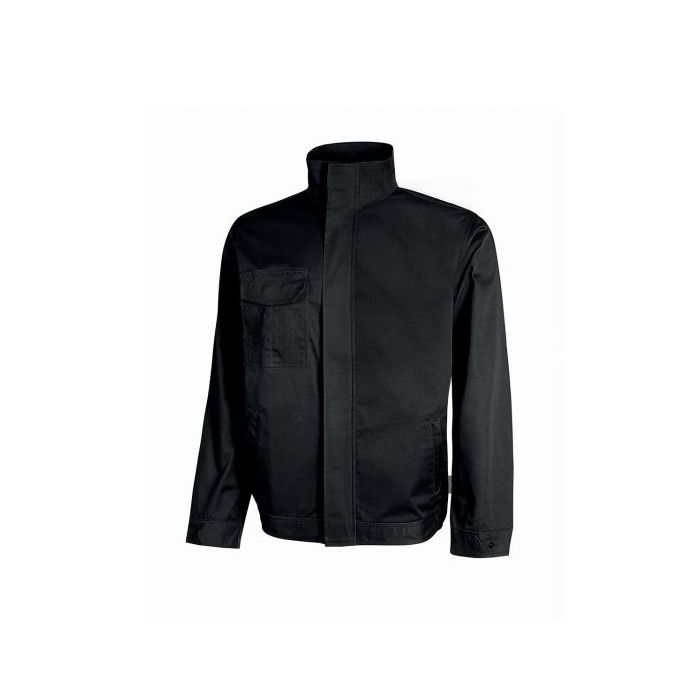 Upower Sofia Cazadora de Trabajo Resistente - Talla 5XL - Tejido Mechanical Stretch, Lavable a Alta Temperatura, Bolsillos con Cierre, Puños Ajustables, Tirador Portacredenciales - Color Negro Carbon