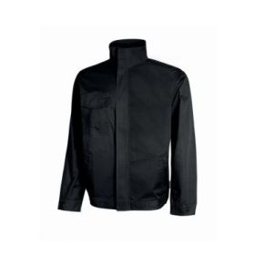 Upower Sofia Cazadora de Trabajo Resistente - Talla M - Tejido Mechanical Stretch, Lavable a Alta Temperatura, Bolsillos con Cierre, Puños Ajustables, Tirador Portacredenciales - Color Negro Carbon