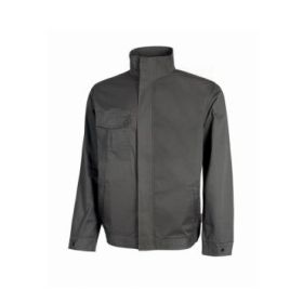 Upower Sofia Cazadora de Trabajo - Talla M - Mechanical Stretch, Lavable a Alta Temperatura, Bolsillos con Cremallera, Puños Ajustables, Portacredenciales Integrado - Color Gris Oscuro