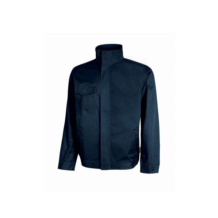 Upower Sofia Cazadora de Trabajo Resistente - Talla L - Tejido Mechanical Stretch, Lavable a Alta Temperatura, Bolsillos con Cierre, Puños Ajustables, Tirador Portacredenciales - Color Azul Oscuro Westlake