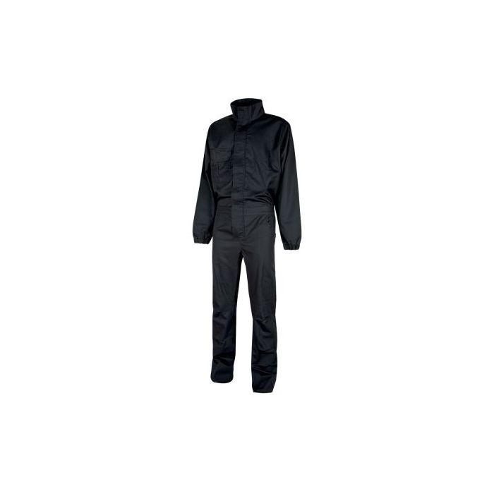 Upower Roma Mono de Trabajo - Talla 4XL - Policoton Mechanical Stretch, Multiples Bolsillos, Cintura y Puños Elasticos, Rodillas Preformadas, Triple Costura - Color Negro Carbon
