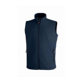 Upower Dublino Chaleco de Trabajo Soft Shell - Talla 4XL - Transpirable, Antiviento, Repelente al Agua, Multibolsillos con Cremallera, Ajuste Personalizado con Cordon - Color Azul Oscuro Westlake