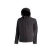 Upower Kyra Cazadora de Trabajo con Tejido Soft Shell - Talla L - Transpirable, Antiviento, Repelente al Agua, Capucha Desmontable, Mangas Preformadas, Elementos Reflectantes - Color Negro Carbon