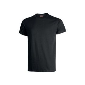 Upower Figi Camiseta de Trabajo Confortable - Talla L - Algodon Cardado, Cuello Elastico Acanalado, Cinta Para-Sudor, Proteccion DPI1 - Color Negro Carbon