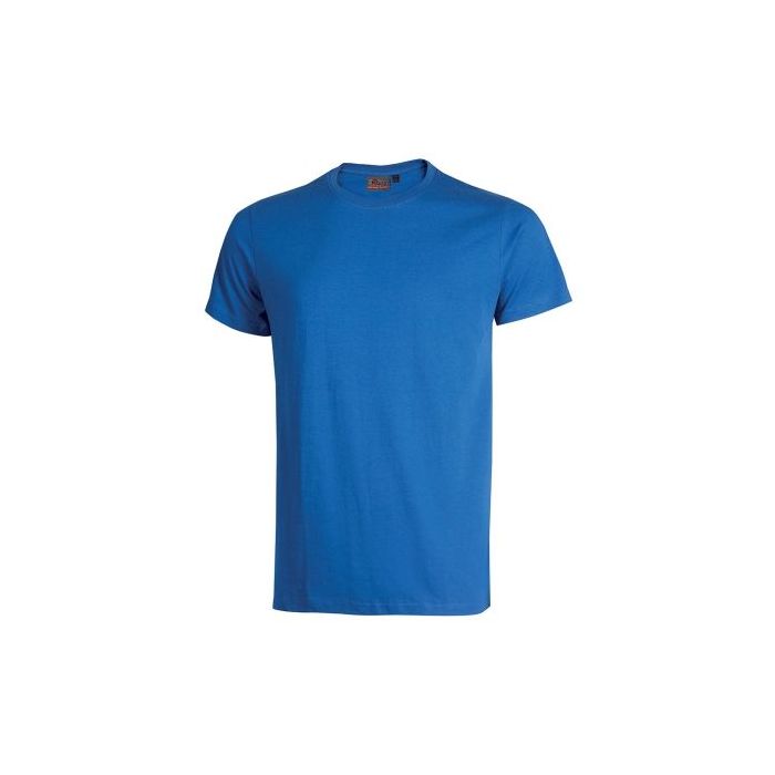 Upower Figi Camiseta de Trabajo de Algodon Cardado - Talla 5XL - Cuello Elastico Acanalado, Cinta Para-Sudor, Proteccion DPI1, Suavidad y Confort Prolongado - Color Azul Regio