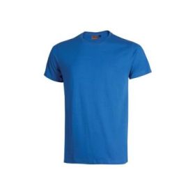 Upower Figi Camiseta de Trabajo de Algodon Cardado - Talla L - Cuello Elastico Acanalado, Cinta Para-Sudor, Proteccion DPI1 - Color Azul Regio