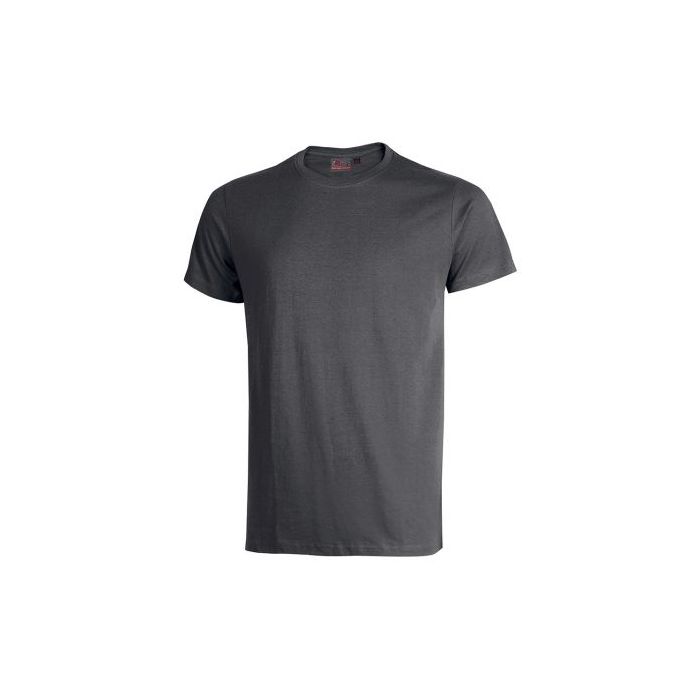 Upower Figi Camiseta de Trabajo - Talla M - Algodon Cardado, Cuello Elastico Acanalado, Cinta Para-Sudor, Proteccion DPI1 - Color Gris Meteorito