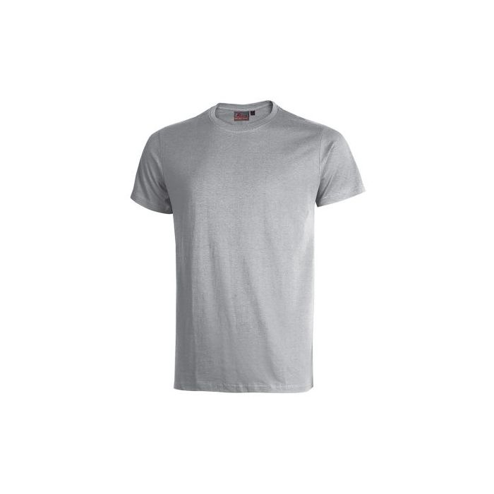 Upower Figi Camiseta de Trabajo de Algodon Cardado - Talla L - Suavidad y Confort Prolongado, Cuello Elastico Acanalado, Cinta Para-Sudor, Proteccion DPI1 - Color Gris Plateado