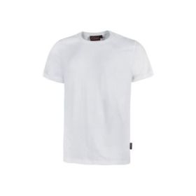 Upower Figi Camiseta de Trabajo Confortable - Talla S - Algodon Cardado, Cuello Elastico Acanalado, Cinta Para-Sudor, Proteccion DPI1 - Color Blanco