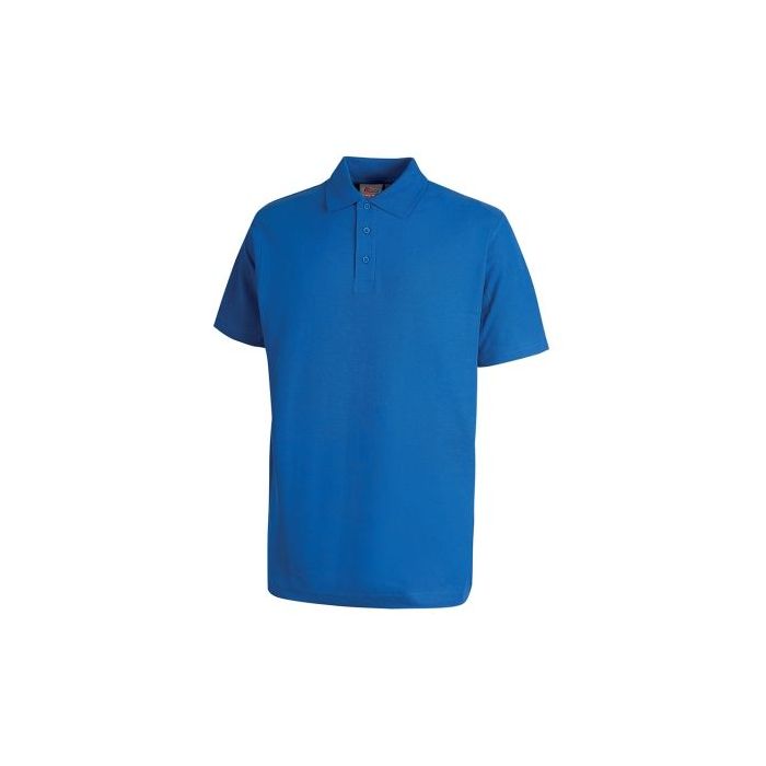 Upower Tonga Polo de Hombre de Algodon Pique - Talla 3XL - Transpirable, Cuello con 3 Botones, Acabados en Canale, Refuerzos en Cuello y Hombros, Proteccion DPI1 - Color Azul Regio