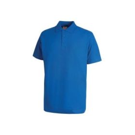 Upower Tonga Polo de Hombre de Algodon Pique - Talla S - Transpirable, Cuello con 3 Botones, Acabados en Canale, Refuerzos en Cuello y Hombros, Proteccion DPI1 - Color Azul Regio