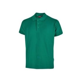 Upower Tonga Polo de Hombre de Algodon Pique - Talla 5XL - Transpirable, Cuello con 3 Botones, Acabados en Canale, Refuerzos en Cuello y Hombros, Proteccion DPI1 - Color Verde Esmeralda