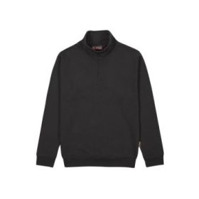 Upower Maui Sudadera con Media Cremallera - Talla M - French Terry, Algodon y Poliester, Transpirable y Duradera, Puños y Dobladillo Elasticos, Mangas Ranglan, Costuras Pespunteadas - Color Negro Carbon