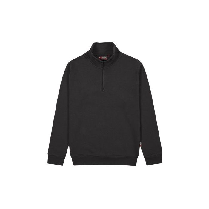 Upower Maui Sudadera con Media Cremallera - Talla S - French Terry, Transpirable, Duradera, Puños y Dobladillo Elasticos, Mangas Ranglan, Costuras Pespunteadas - Color Negro Carbon