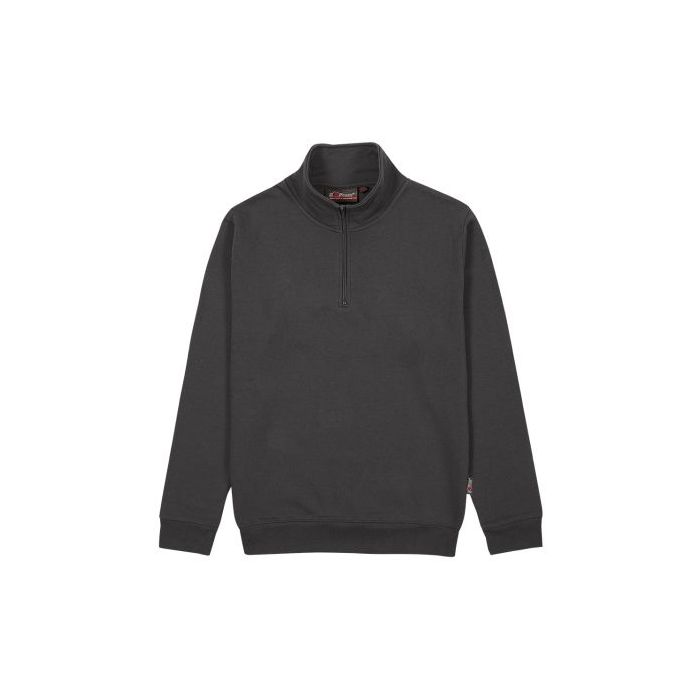 Upower Maui Sudadera con Media Cremallera - Talla 5XL - French Terry, Transpirable, Duradera, Puños y Dobladillo Elasticos, Mangas Ranglan, Costuras Pespunteadas - Color Gris Meteorito