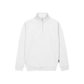 Upower Maui Sudadera con Media Cremallera - Talla L - French Terry Algodon y Poliester, Transpirable y Duradera, Puños y Dobladillo Elasticos, Mangas Ranglan, Costuras Pespunteadas - Color Blanco