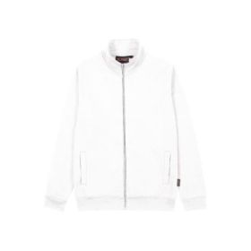 Upower Anuta Sudadera con Cremallera Completa - Talla L - Suave French Terry, Transpirable y Resistente, Mangas Ranglan, Puños y Dobladillo Elasticos, Costuras Pespunteadas - Color Blanco