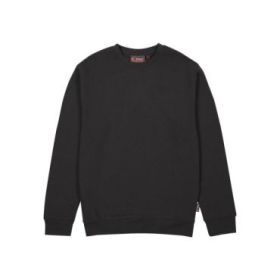 Upower Tupai Sudadera Cuello Redondo - Talla L - French Terry Verano, Algodon y Poliester, Transpirable y Resistente, Detalles en Punto Elastico, Mangas Ranglan - Color Negro Carbon
