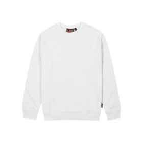 Upower Tupai Sudadera de Cuello Redondo - Talla L - French Terry de Verano, Libertad de Movimiento, Algodon y Poliester, Detalles en Punto Elastico, Mangas Ranglan - Color Blanco