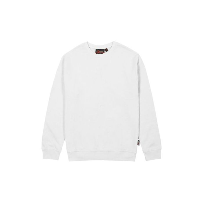 Upower Tupai Sudadera de Cuello Redondo - Talla L - French Terry de Verano, Libertad de Movimiento, Algodon y Poliester, Detalles en Punto Elastico, Mangas Ranglan - Color Blanco
