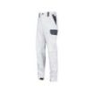 Upower Salonicco Pantalon de Trabajo Resistente - Talla 3XL - Algodon Stretch, Multiples Bolsillos Seguros, Proteccion Lumbar Reforzada, Detalles Reflectantes, Facil Mantenimiento - Color Blanco