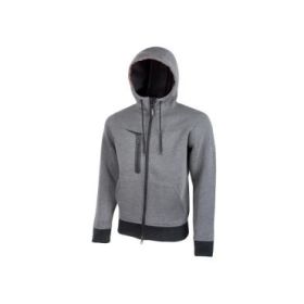Upower Tasty Sudadera de Trabajo con Capucha Reflectante - Talla 3XL - Tejido Scuba Elastico, Bolsillo Multimedia con FREE SOUND, Cremallera Doble, Proteccion DPI1 - Color Gris Meteorito