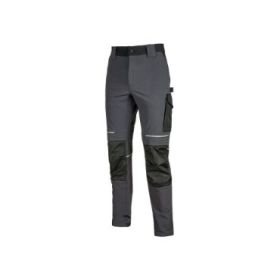 Upower Atom Pantalon Stretch Resistente - Talla 5XL - Repelente al Agua, Transpirable, Secado Rapido, Bolsillos Multifuncionales, Proteccion Rodillas Certificada, Costuras Reforzadas - Color Gris Asfalto