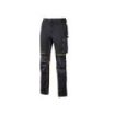 Upower Atom Pantalon Stretch Resistente - Talla S - Repelente al Agua, Transpirable, Secado Rapido, Bolsillos Multifuncionales, Proteccion Lumbar, Rodillera Certificada PPE CAT.1 - Color Negro Carbon