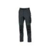 Upower Atom Pantalon de Trabajo con Tejido U-4 Stretch - Talla L - Repelente al Agua, Transpirable, Secado Rapido, Bolsillos Multifuncionales, Proteccion Lumbar, Rodilleras Certificadas - Color Gris Asfalto Verdoso