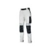 Upower Atom Pantalon de Trabajo - Talla 5XL - Repelente al Agua, Transpirable, Secado Rapido, Bolsillos Multifuncionales, Protector de Rodilla Certificado, Cintura Elastica Ajustable - Color Blanco
