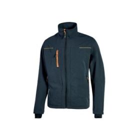 Upower Pluton Chaqueta de Tela Resistente - Talla M - Suave, Repelente al Agua, Transpirable, Bolsillos Practicos, Capuchon Retractil, Puños a Prueba de Viento, Proteccion DPI1 - Color Azul Marino