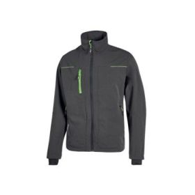 Upower Pluton Chaqueta de Tela Resistente - Talla 4XL - Suave, Repelente al Agua, Transpirable, Secado Rapido, Multiples Bolsillos, Capuchon Retractil, Puños a Prueba de Viento, Proteccion DPI1 - Color Gris Asfalto Verdoso