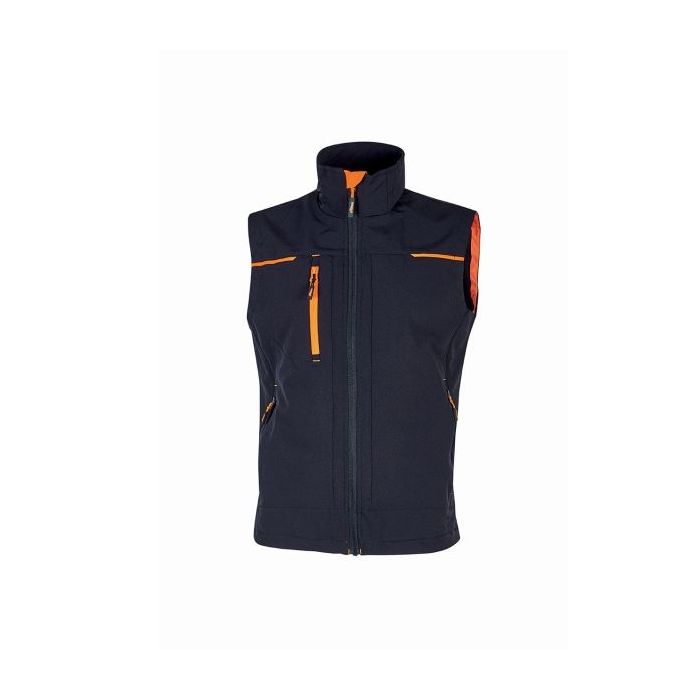 Upower Saturn Chaleco de Tela Resistente - Talla XL - Suave, Repelente al Agua, Transpirable, Secado Rapido, Bolsillos Practicos, Detalles Reflectantes, Proteccion DPI1 - Color Azul Marino
