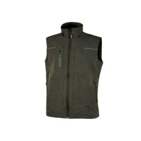 Upower Saturn Chaleco de Tela Resistente - Talla XS - Suave, Repelente al Agua, Transpirable, Multiples Bolsillos, Detalles Reflectantes, Proteccion DPI1 - Color Verde Oscuro