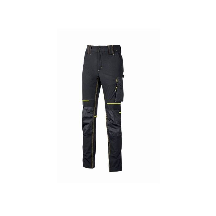 Upower Atom Lady Pantalon de Tejido U-4 - Talla 3XL - Maxima Movilidad, Repelente al Agua, Transpirable, Secado Rapido, Bolsillos Multifuncionales, Cintura Elastica, Proteccion DPI1 - Color Negro Carbon