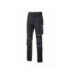 Upower Atom Lady Pantalon de Tejido U-4 - Talla S - Maxima Movilidad, Repelente al Agua, Transpirable, Secado Rapido, Bolsillos Multifuncionales, Cintura Elastica, Proteccion DPI1 - Color Negro Carbon