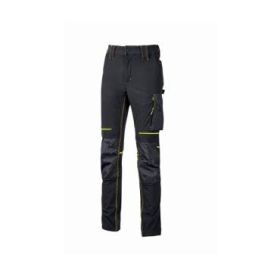 Upower Atom Lady Pantalon de Tejido U-4 - Talla XL - Maxima Movilidad, Repelente al Agua, Transpirable, Secado Rapido, Bolsillos Multifuncionales, Cintura Elastica, Proteccion DPI1 - Color Negro Carbon