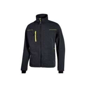 Upower Pluton Lady Chaqueta de Tela Resistente - Talla S - Suave, Repelente al Agua, Transpirable, Secado Rapido, Multiples Bolsillos, Capuchon Retractil, Puños a Prueba de Viento, Proteccion DPI1 - Color Negro Carbon